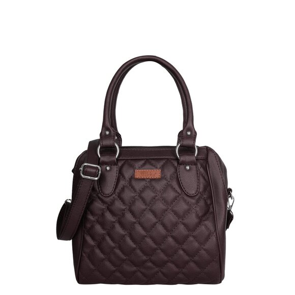 Vegan Leather Women’s Brown Handbag – Top Handle Satchel with Crossbody Strap - Picture 1 of 11